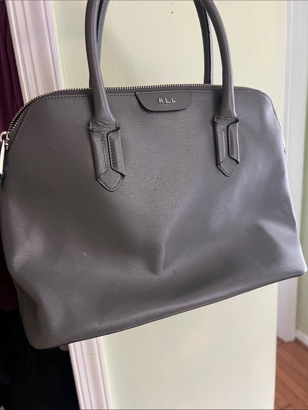 Ralph Lauren Gray Dome Satchel with Top Handles